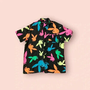 Playboy by pacsun men short sleeve button down shirt